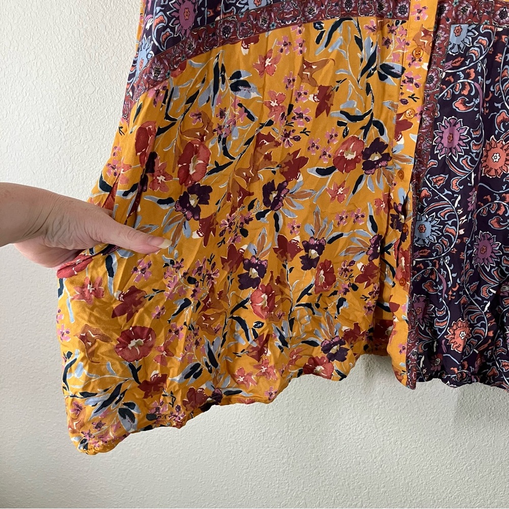 TOLANI Plus Size Tunic Patchwork Button Up Colorf… - image 3